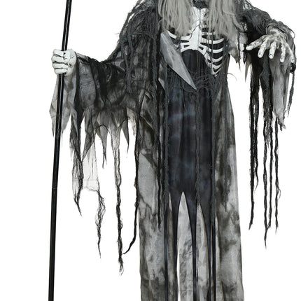 Halloween-skelett som flyger med ljus, ljud och rörelse, 2,05 m