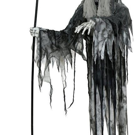 Halloween-skelett som flyger med ljus, ljud och rörelse, 2,05 m