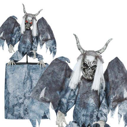Halloween-popfigur i demonisk stil med ljus, ljud och rörelse, 1,7 m