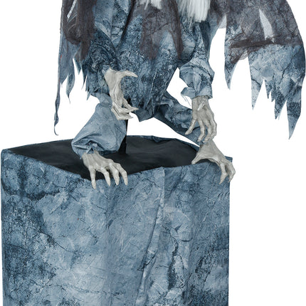 Halloween-popfigur i demonisk stil med ljus, ljud och rörelse, 1,7 m