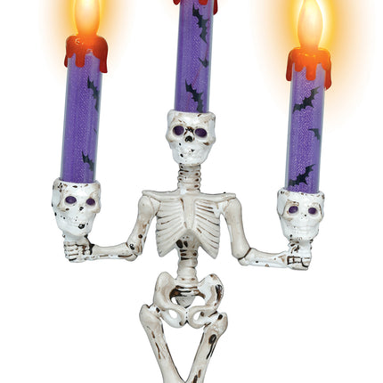 Halloween-ljusstake i form av ett skelett med belysning, 35 cm