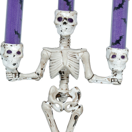 Halloween-ljusstake i form av ett skelett med belysning, 35 cm