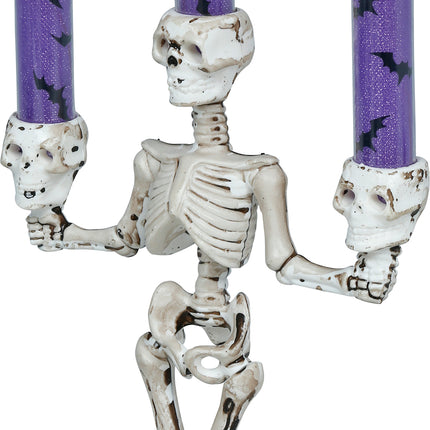 Halloween-ljusstake i form av ett skelett med belysning, 35 cm
