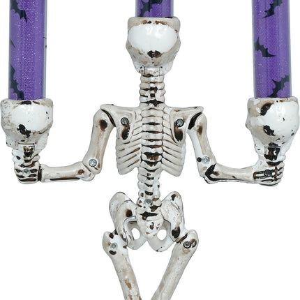 Halloween-ljusstake i form av ett skelett med belysning, 35 cm