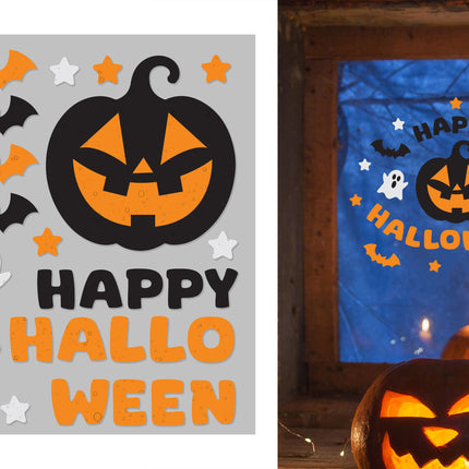 Halloween-fönsterdekoration ”Happy Halloween”, 50 cm