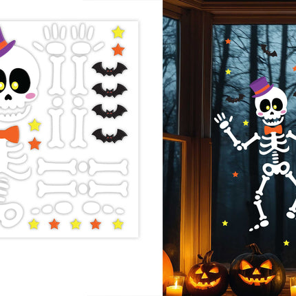 Halloween-fönsterdekoration – Skelett, 50 cm