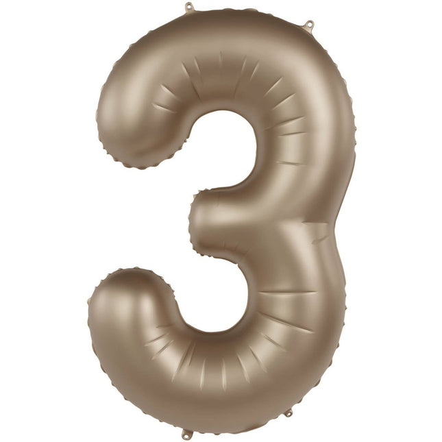 3 Jaar Cijfer Ballon Goud 86cm van Folat koop je bij Partywinkel