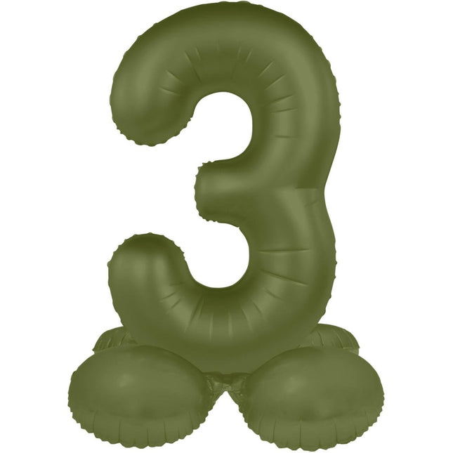 3 Jaar Cijfer Ballon Groen Mat 72cm van Folat koop je bij Partywinkel