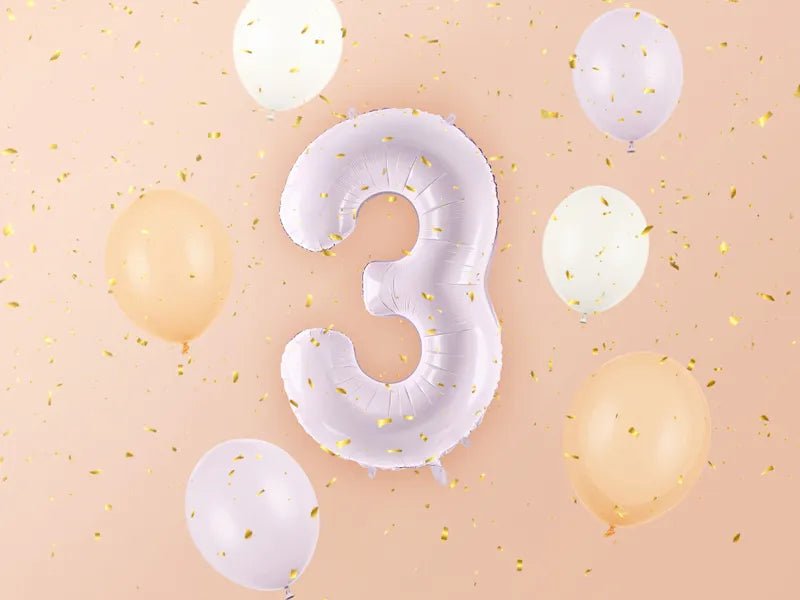 3 Jaar Cijfer Ballon Paars Leeg 72cm van Partydeco koop je bij Partywinkel