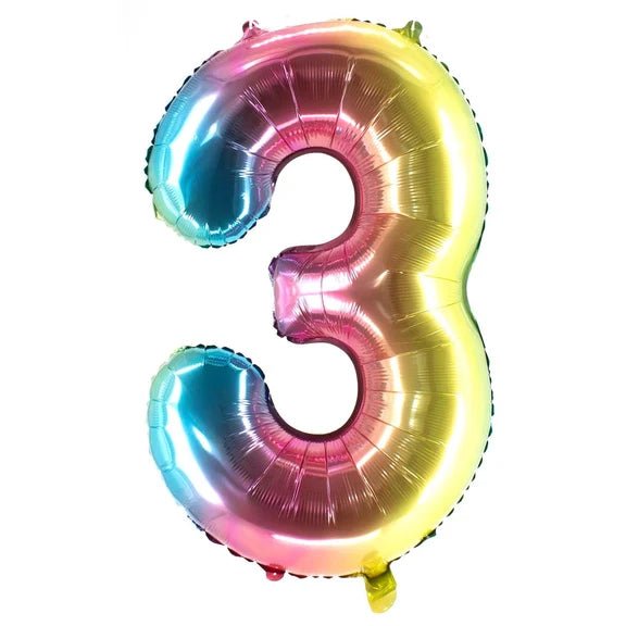 3 Jaar Cijfer Ballon Regenboog Leeg 1m van VDV Benefit koop je bij Partywinkel