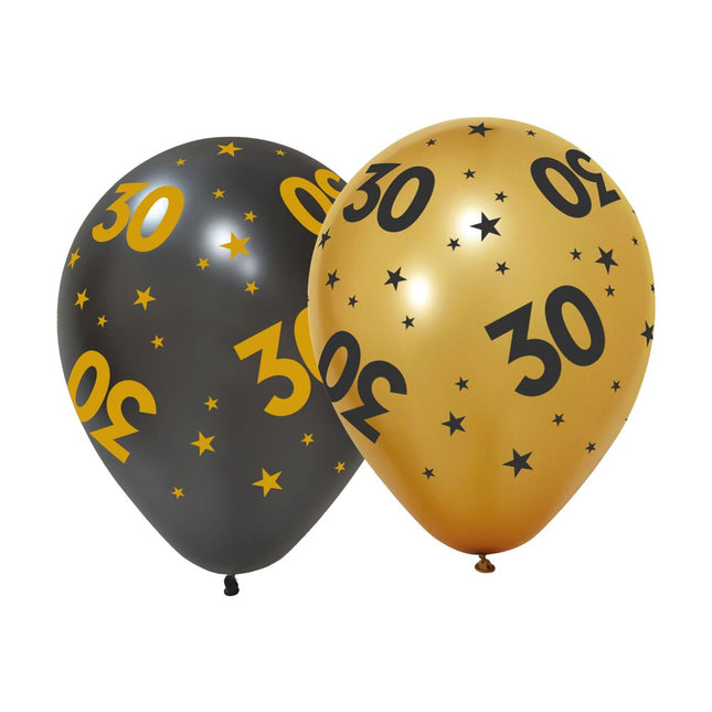 30 Jaar Ballonnen 31cm 6st van WeFiesta koop je bij Partywinkel