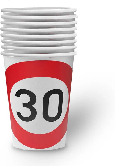 30 Jaar Bekers Verkeersbord 250ml van VDV Benefit koop je bij Partywinkel