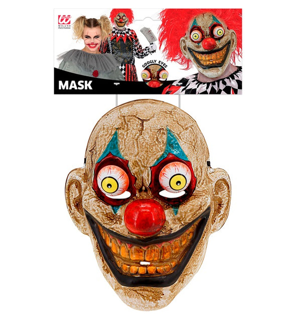 MASK MED RÖRLIGA ÖGON CLOWN