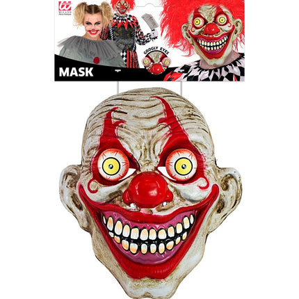 MASK MED RÖRLIGA ÖGON SKRÄCKCLOWN