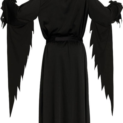 Halloween Kostym Svart Barn Spöke Ansikte Åldrad