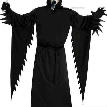 Halloween Kostym Svart Spöke Ansikte Åldrad