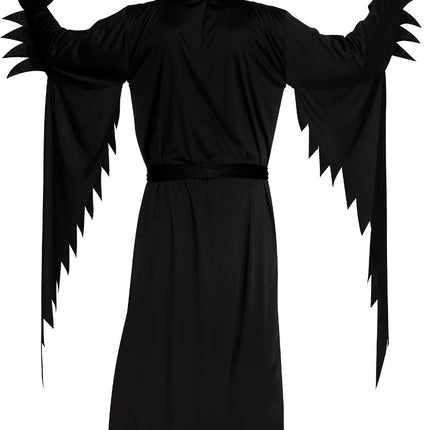Halloween Kostym Svart Spöke Ansikte Åldrad