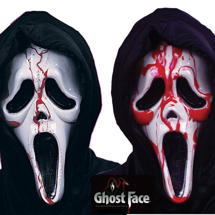 Halloween Mask Vit Röd Med Falskt Blod