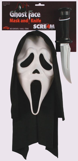 Ghostface-mask med kniv