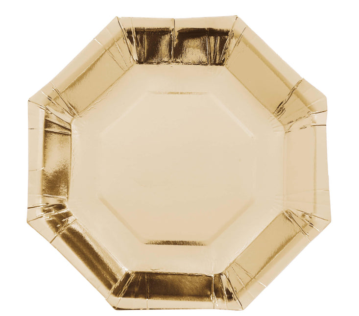 Guldtallrikar Papper 23cm 6st