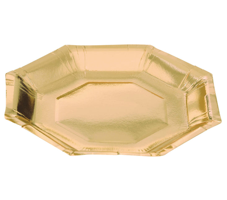 Guldtallrikar Papper 23cm 6st