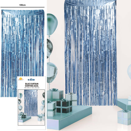 Blå dörrgardinsmatta 2m