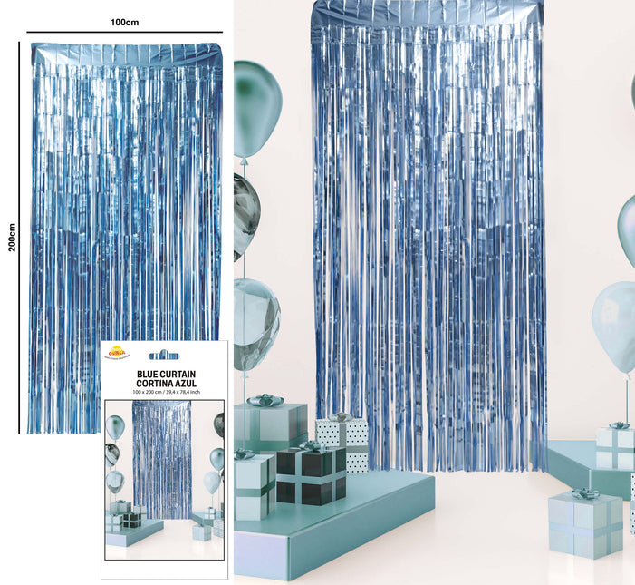 Blå dörrgardinsmatta 2m