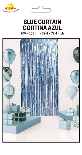 Blå dörrgardinsmatta 2m