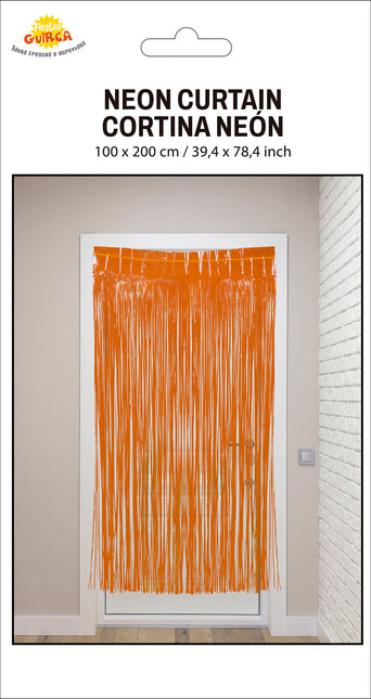 Orange dörrgardin 2m