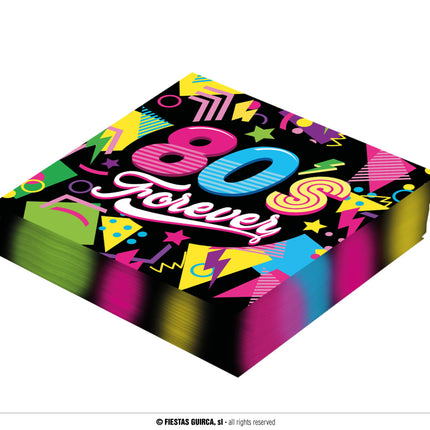 Neon 80S Servetter 33cm 12st