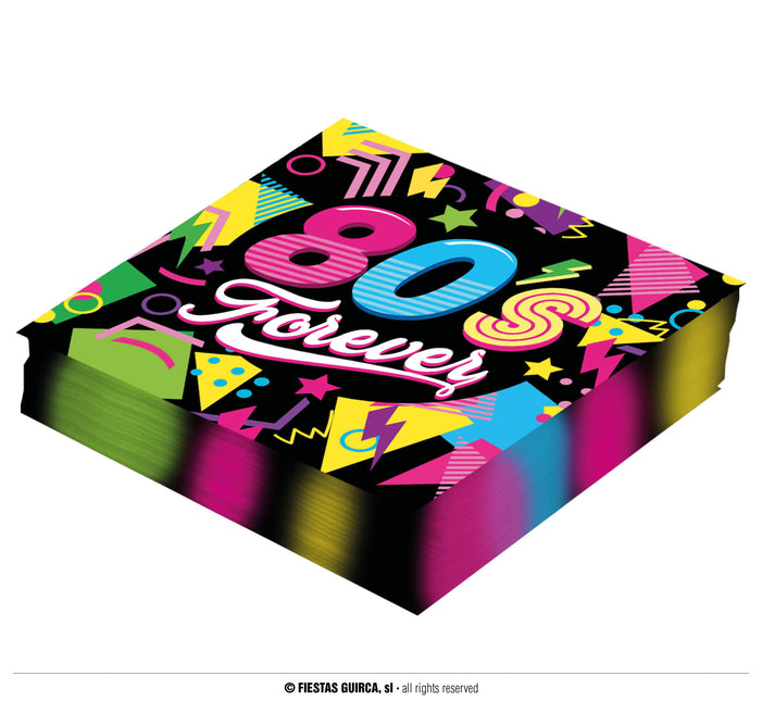 Neon 80S Servetter 33cm 12st