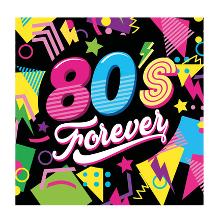 Neon 80S Servetter 33cm 12st