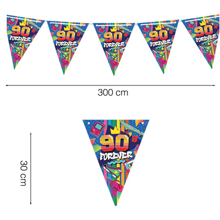 90-talet Garland färgad 3m