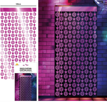 Disco 70S Dörrgardin Rosa Metallic 2m