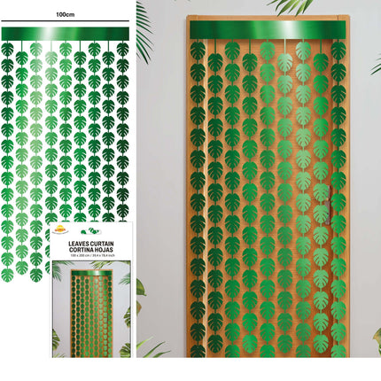 Hawaii Dörrgardin Grön Palm Leaves 2m