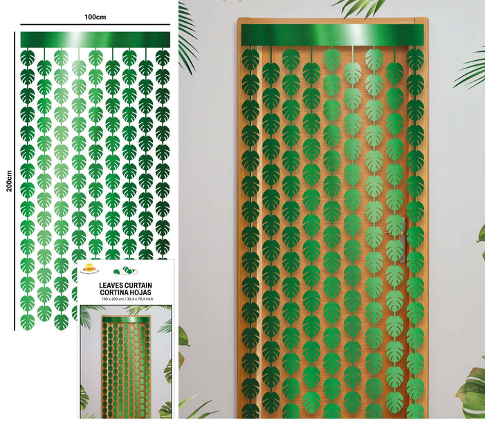 Hawaii Dörrgardin Grön Palm Leaves 2m