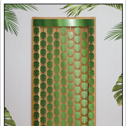 Hawaii Dörrgardin Grön Palm Leaves 2m