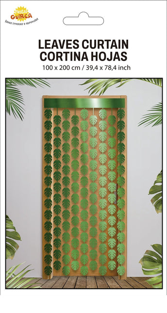 Hawaii Dörrgardin Grön Palm Leaves 2m