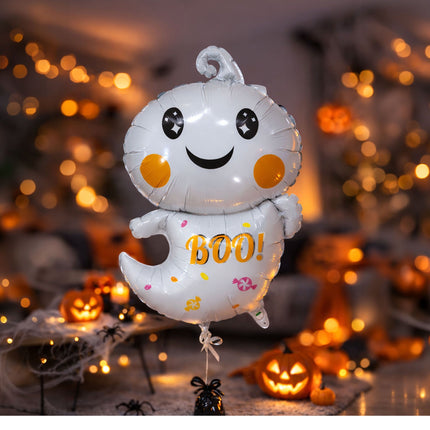 Halloween-heliumballong, vit spökfigur, tom, 75 cm