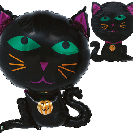Halloween-heliumballong – katt, tom, 60 cm