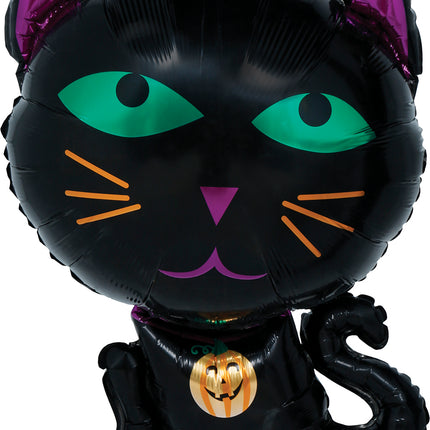 Halloween-heliumballong – katt, tom, 60 cm