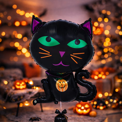Halloween-heliumballong – katt, tom, 60 cm