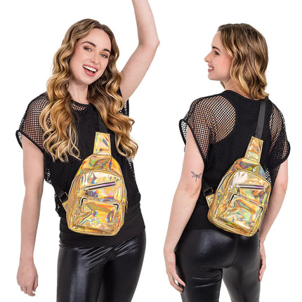 Holo Deluxe-crossbodyväska i guld (27 x 17 x 8 cm)