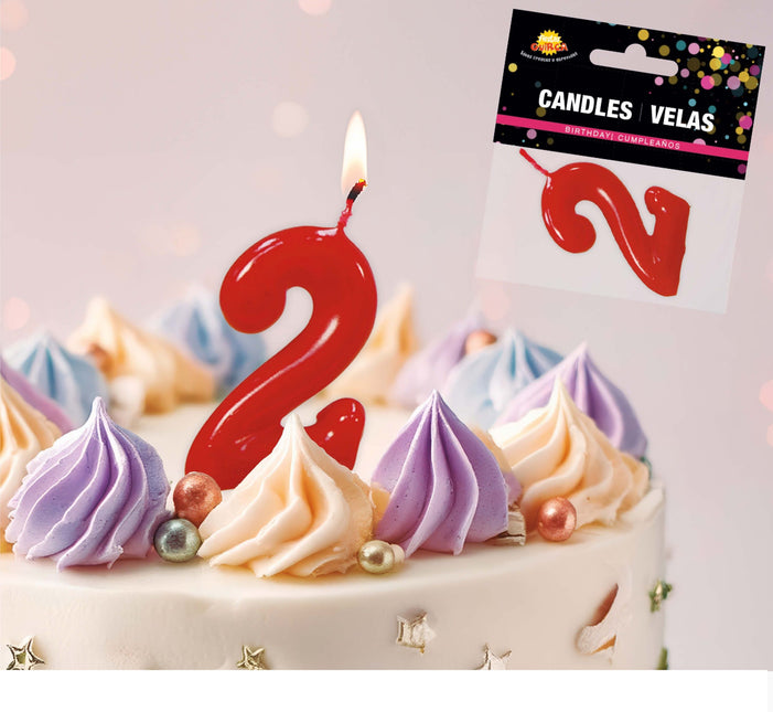 Rött stearinljus 2 år 5,5 cm