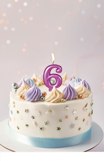 Rosa ljus 6 år metallisk 8cm