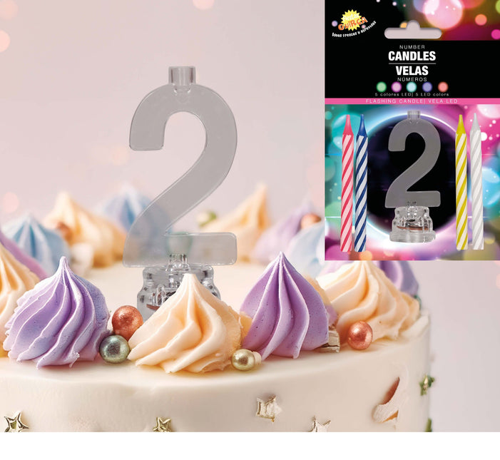 Ljusstake 2 år Led 13cm