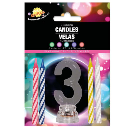 Ljusstake 3 år Led 13cm