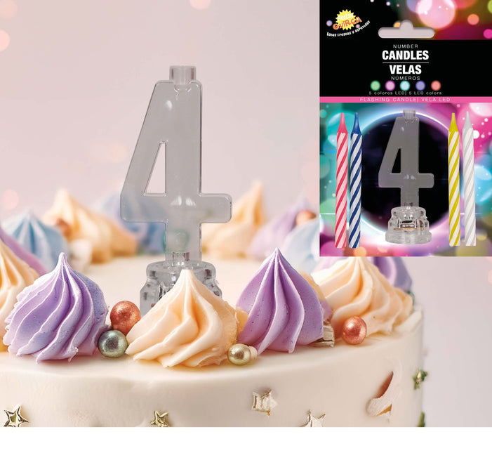 Ljusstake 4 år Led 13cm