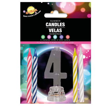 Ljusstake 4 år Led 13cm