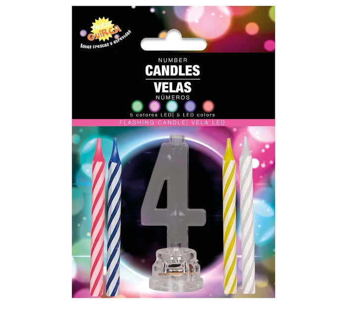 Ljusstake 4 år Led 13cm